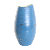 Vase en céramique allemande, bleu et or, 1960, artisanat, vintage