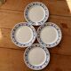 4 vintage earthenware dessert plates with floral pattern