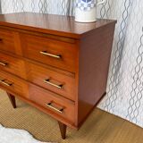 Vintage lacquered wooden chest of drawers