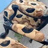 Paire de fauteuils à la reine laqués. Napoléon III, XIXe siècle