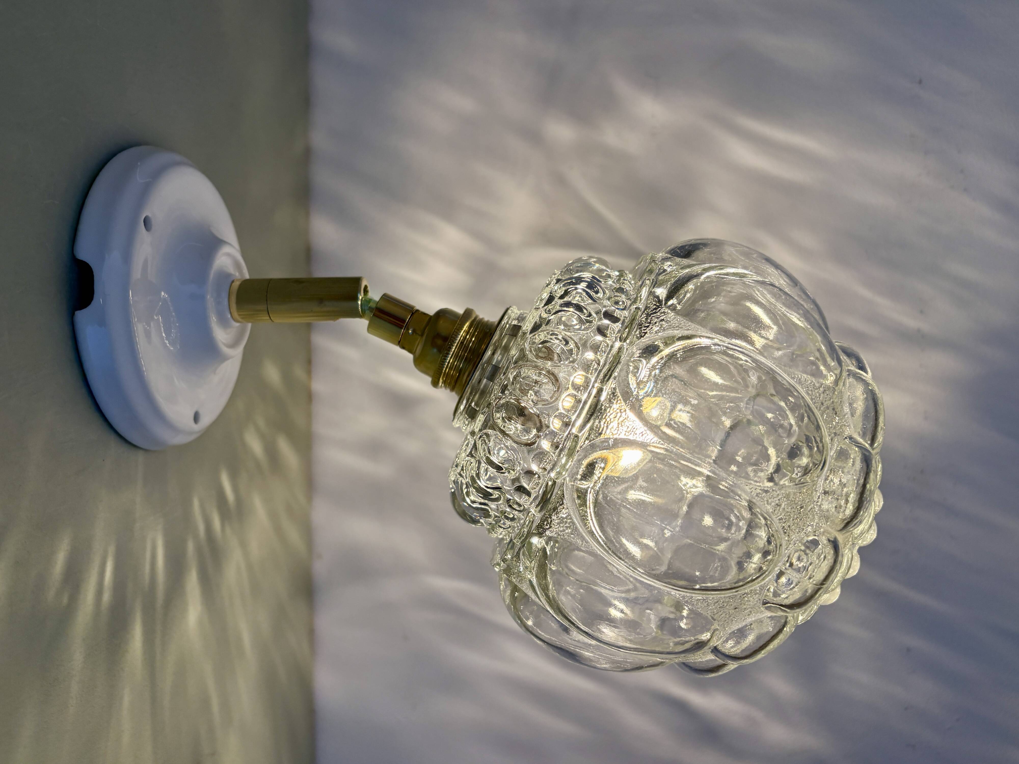 Vintage glass globe wall light