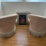 Pair of Napoleon III toad armchairs