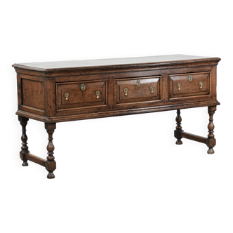 Antique English sideboard from the early 18th century made of oak