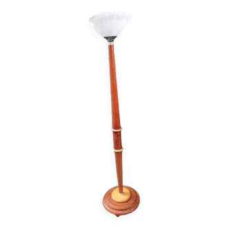 Floor lamp, Art Deco, in light wood