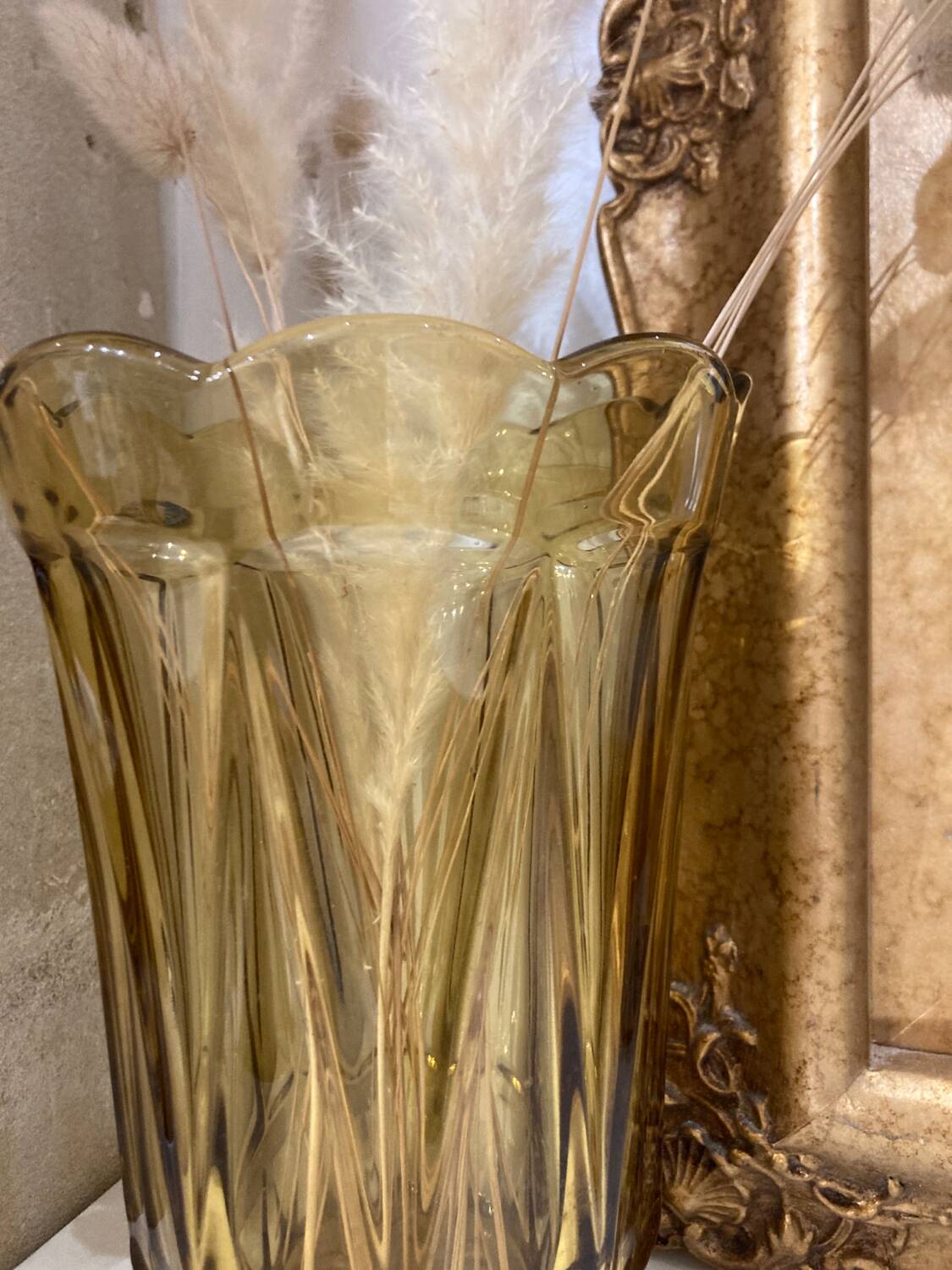 Large smoked glass vase from the 70s