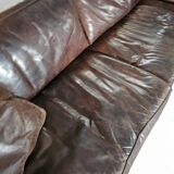 Massive / loose cover / brown leather / lounge sofa / 1970s/