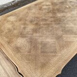 Louis XV extendable dining table renovated in raw wood 220cm