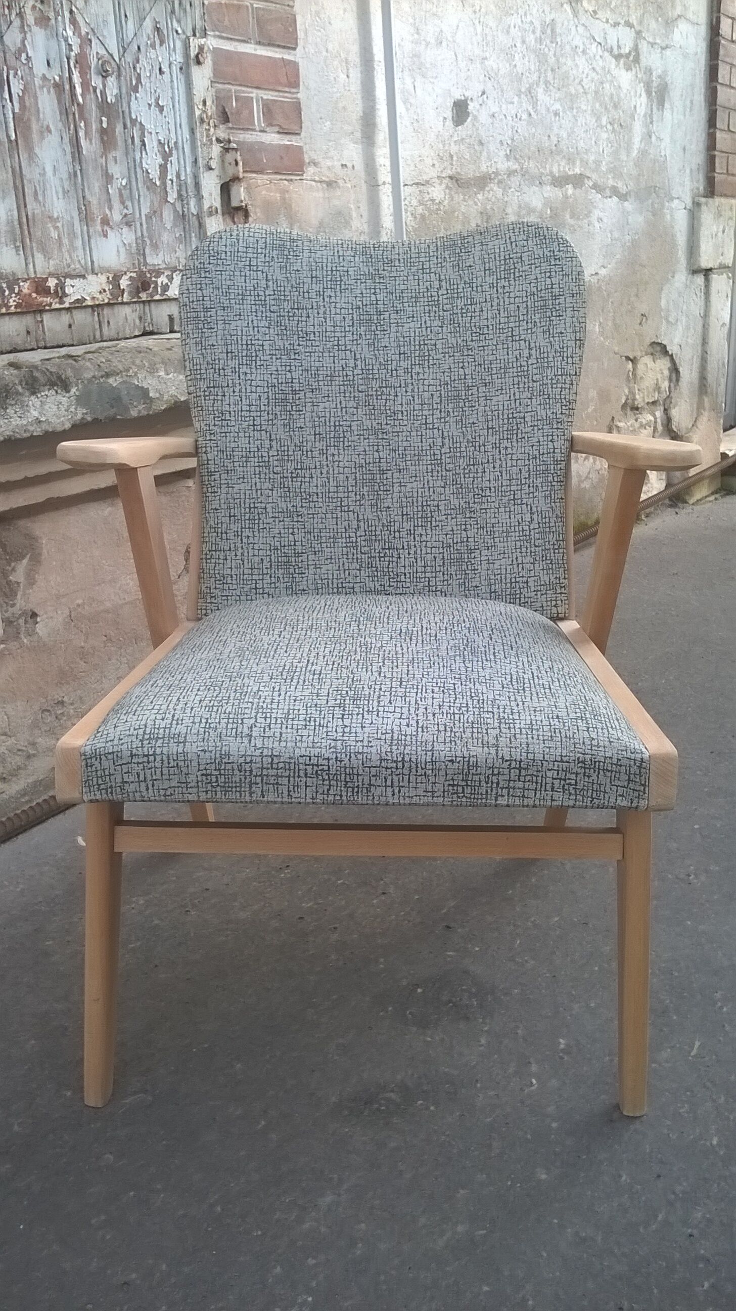 Scandinavian compass foot armchair