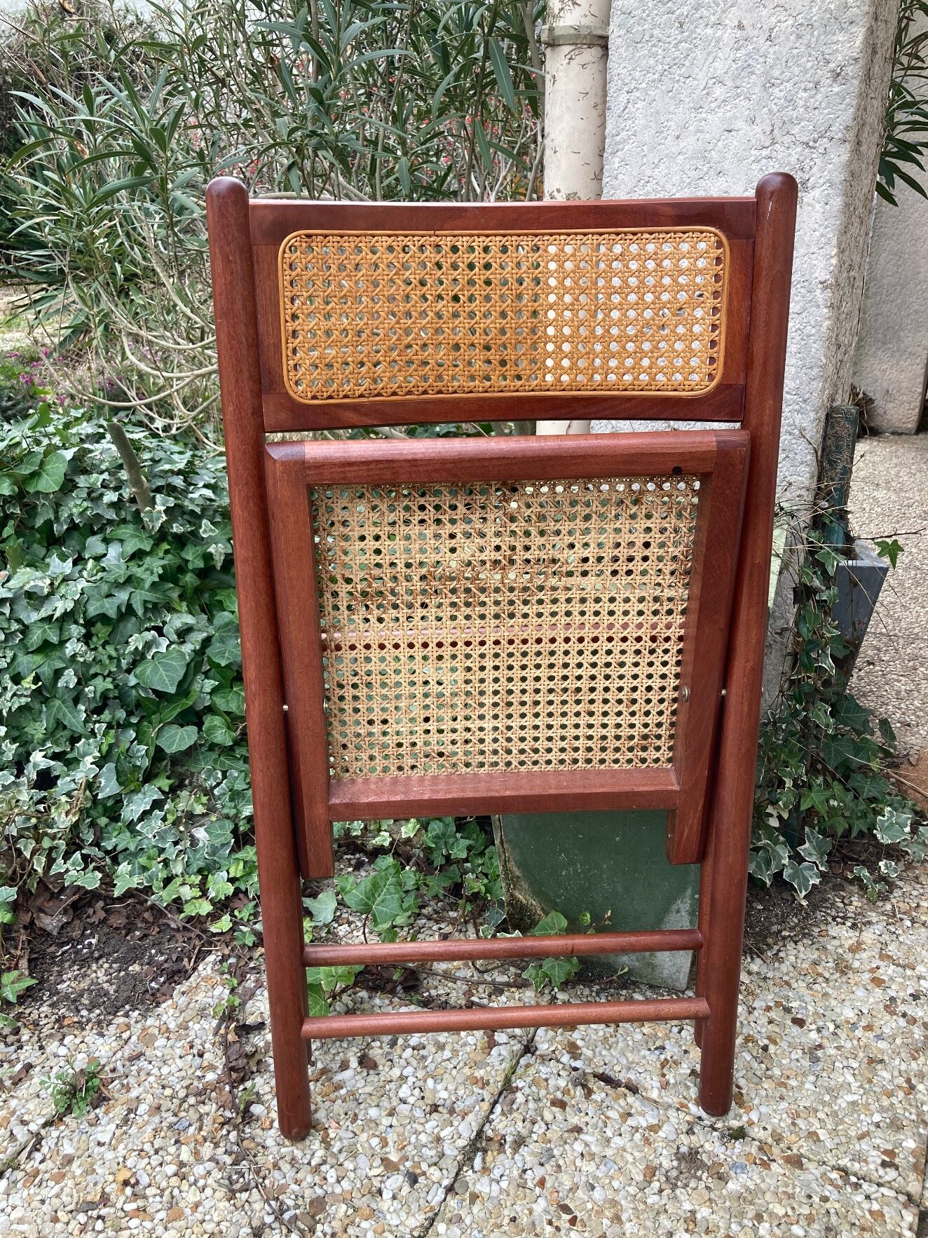 Pair of Italian folding chairs in vintage canning