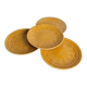 Lot de 4 assiettes à dessert en grès ocre / moutarde à motifs en relie