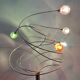 Design lamp of the 80s in brushed aluminum and glass paste