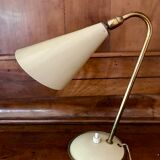 Small lamp in beige lacquered metal, 50s.