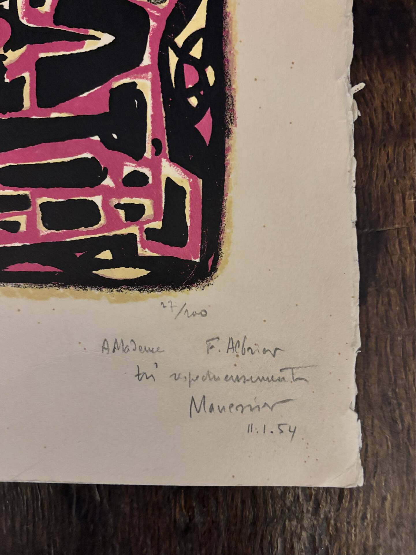 Original Lithograph Alfred MANESSIER 1954 signed numbered XXth Century