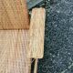 Vintage armchair lounge chair in rattan art deco with footrest and adjustable