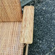 Vintage armchair lounge chair in rattan art deco with footrest and adjustable