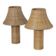 Pair of large Scandinavian rattan lamps from the 80s
