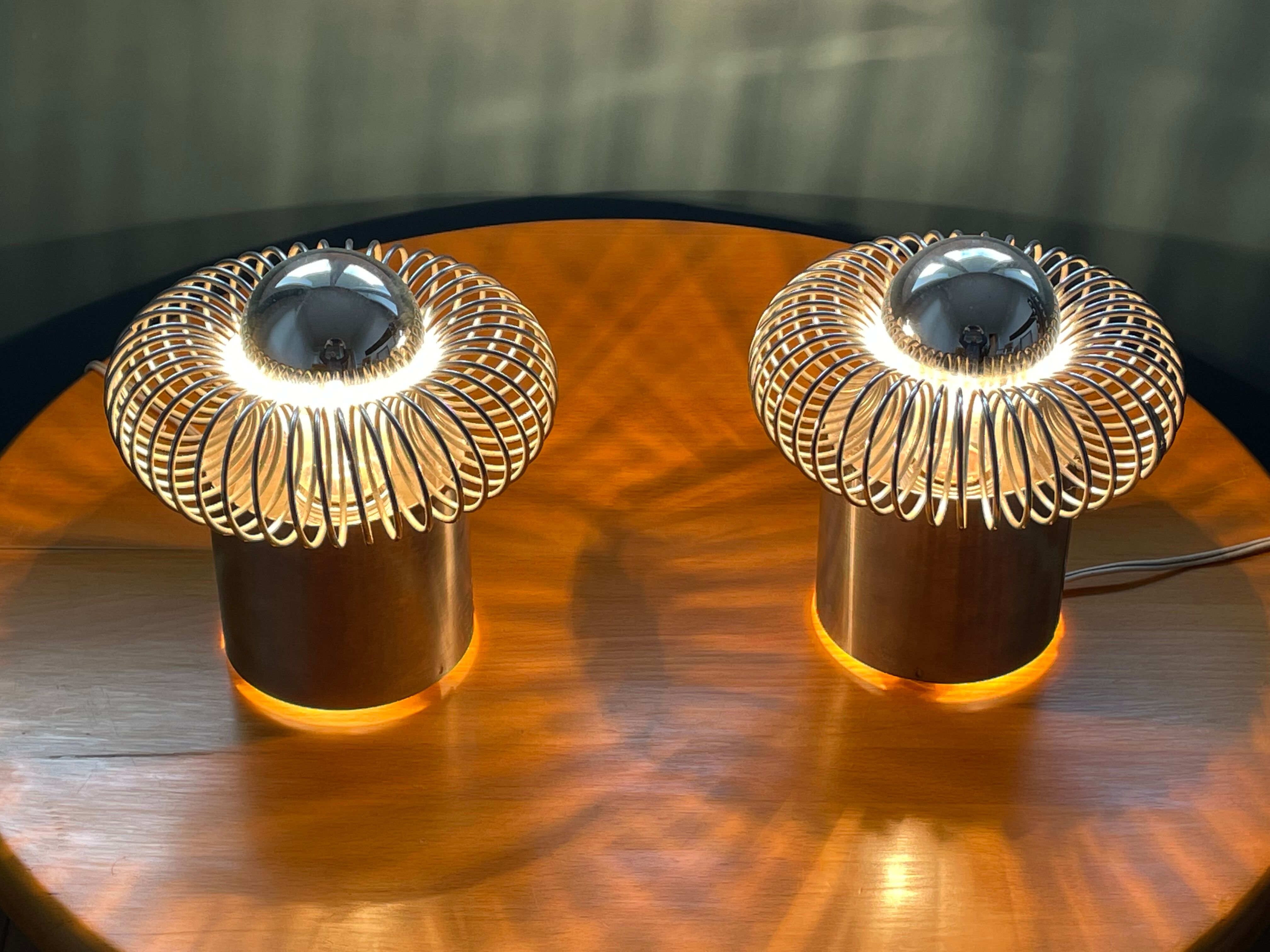 Pair of spring lamps by Andrea Lazzari
