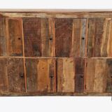 Meuble de rangement en bois ancien, 8 portes