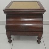 Old stepladder or English mahogany library foot walk