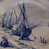 Sarreguemines earthenware plate with Marine decor late 19th century early 20th century