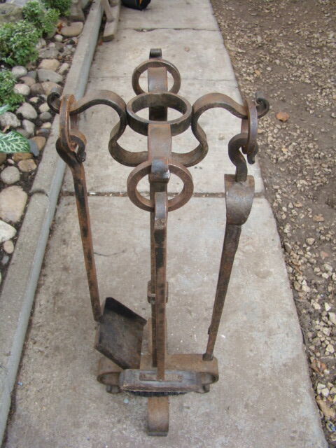 Old wrought iron fireplace accessories