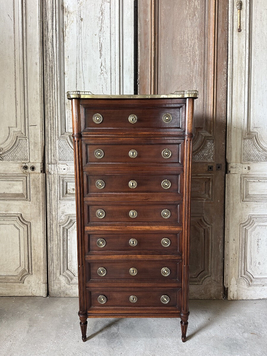 Semainier de style Louis XVI en acajou époque 1900