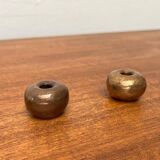 Brutalist Mid-Century Candle Holder in Bronze, 1960s, set of 6