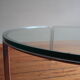 Table basse vintage par Horst Brüning pour Kill International, acier et verre chromés, années 1960.