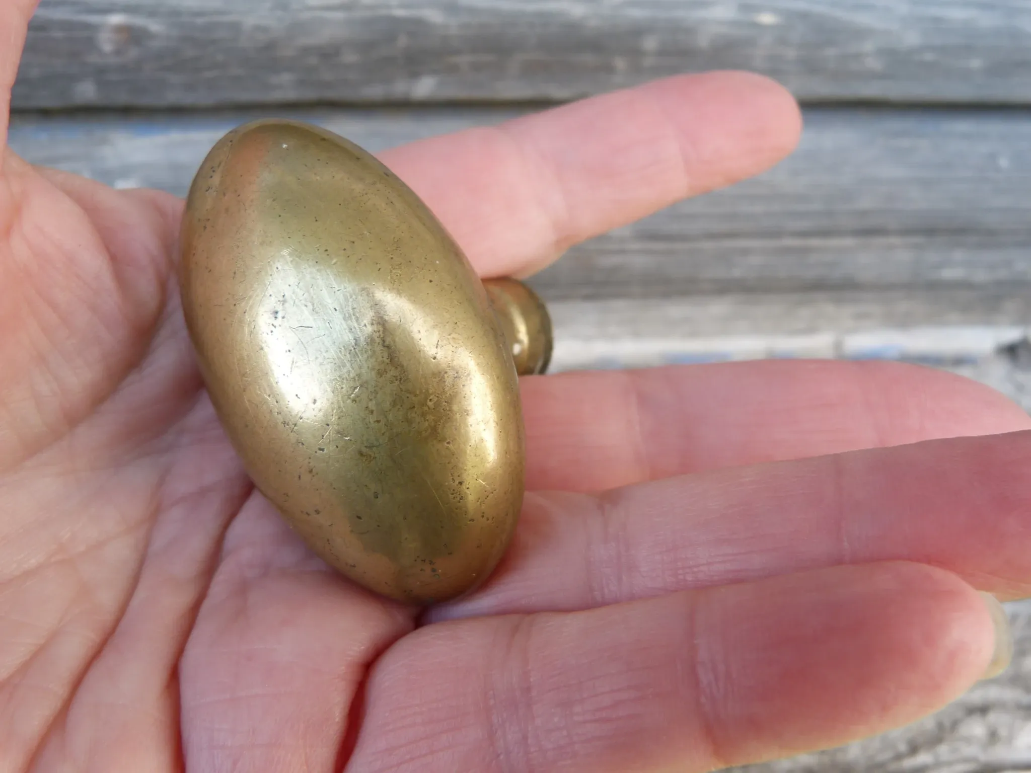 Antique gilded brass door handle