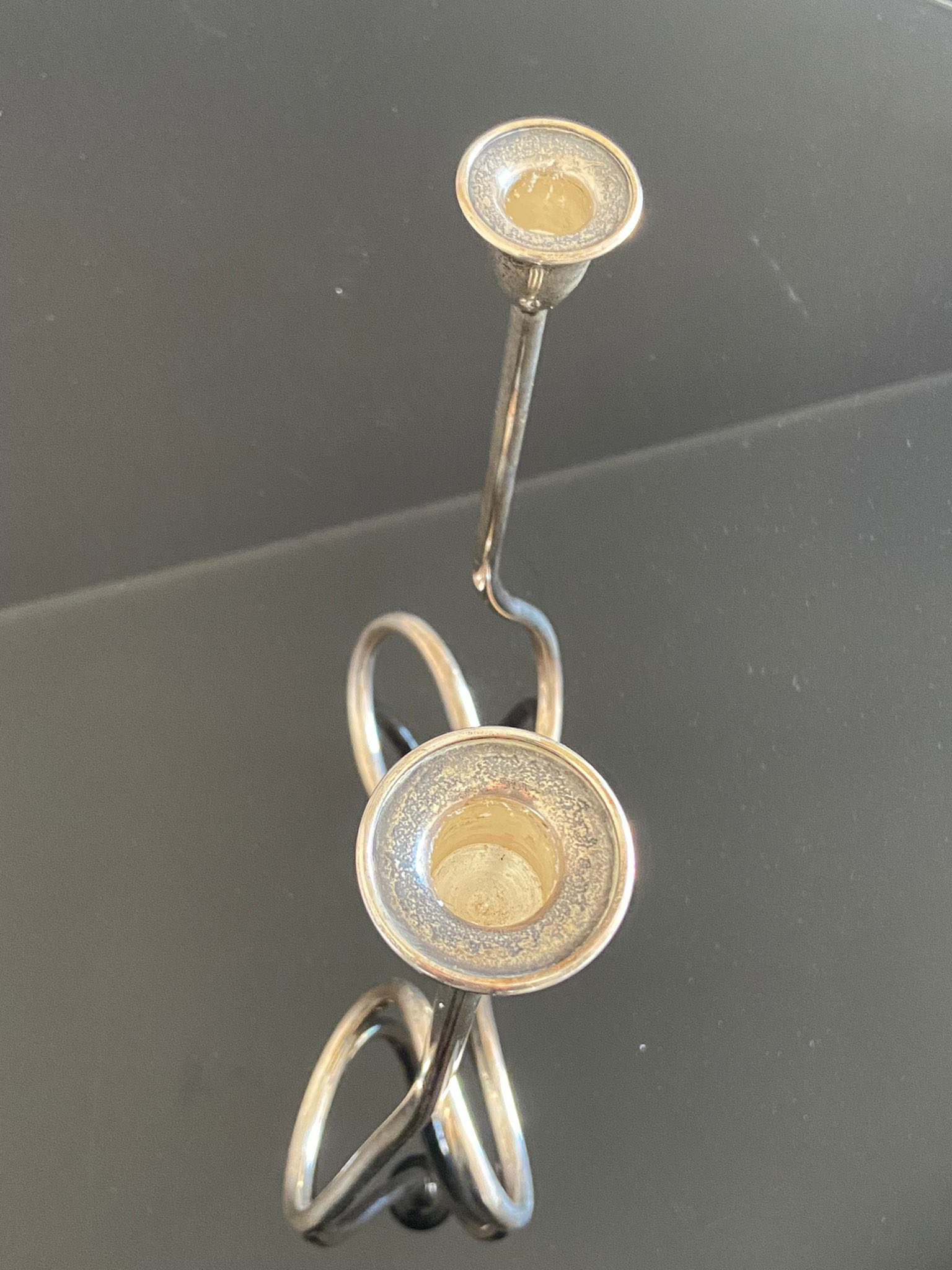 Candlestick in sheffield 2 candles, Italy 70s