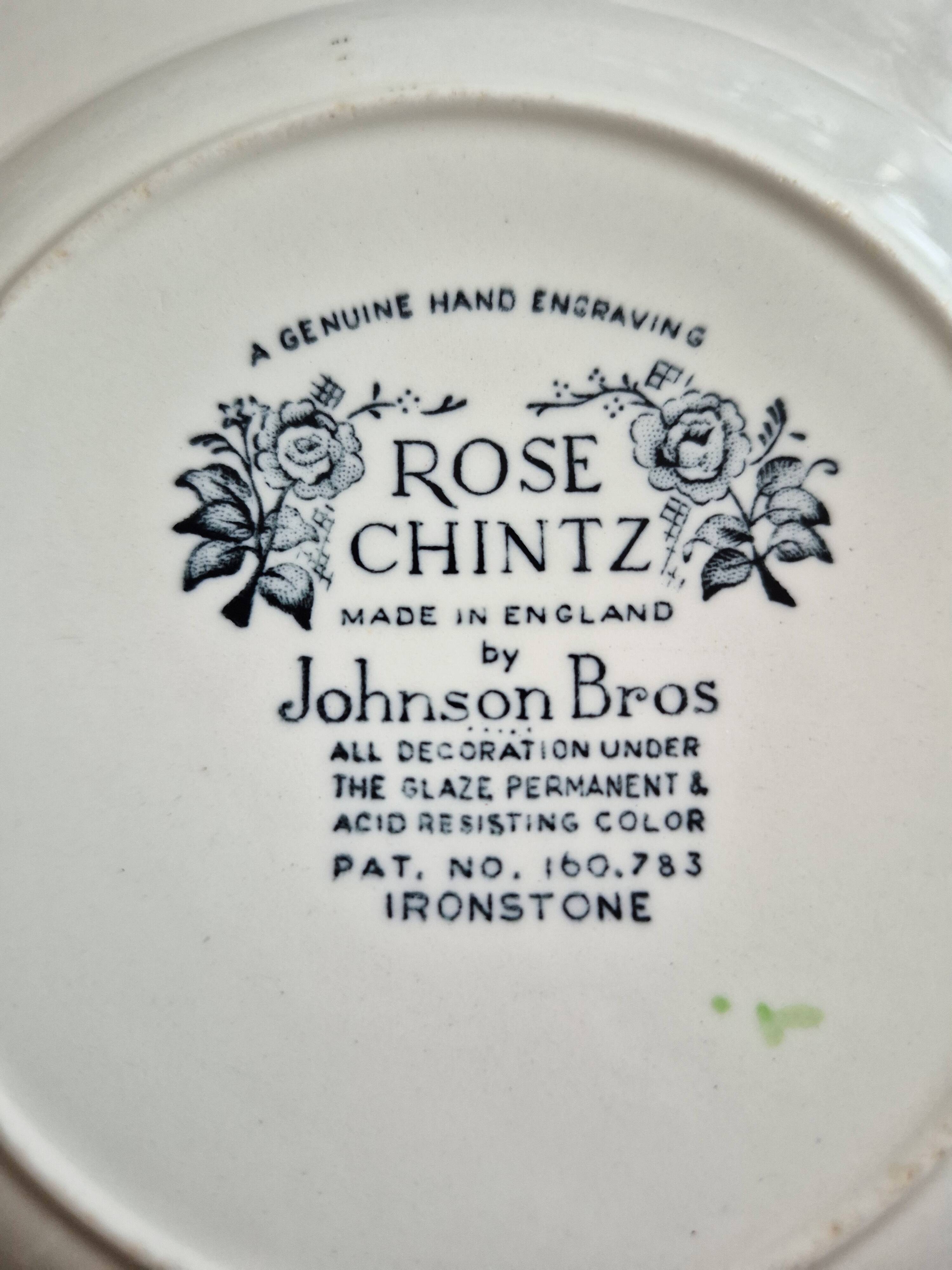 Deep plates (4) Johnson Brothers Rose chintz - Johnson Bros