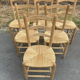 Set of 6 straw chairs