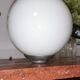 Lampe art déco marbre globe opaline et lévriers en régule, 1930