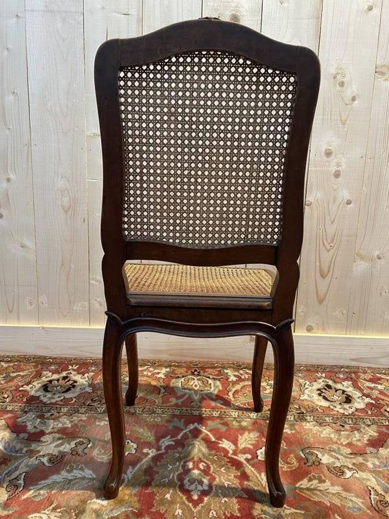 Set of 6 Louis XV chairs in walnut and cane