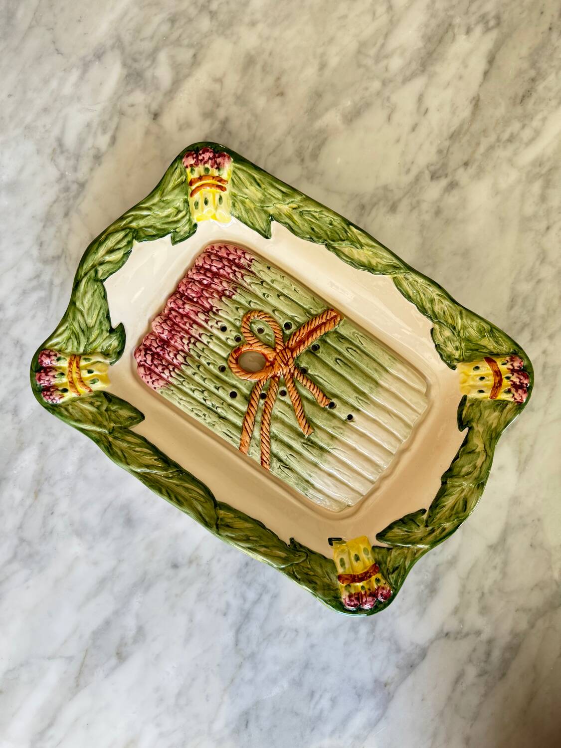 Slush asparagus draining dish