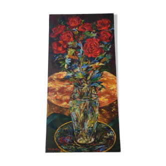 Painting of red flowers