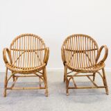 Vintage mid century rattan lounge set by Dirk Sliedregt for Rohe