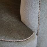 Curved Danish club chair from the mid-century, in the style of Viggo Boesen, 1940s.