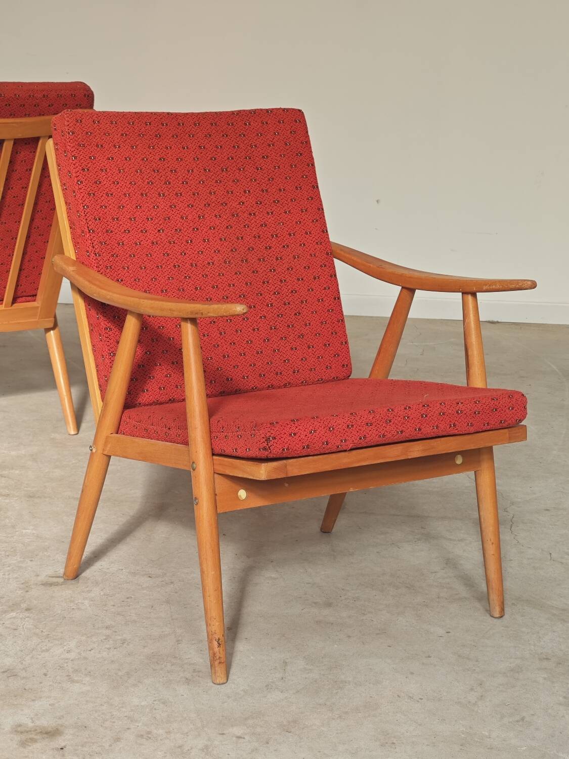 Pair of Boomerang armchairs by Antonin Suman for Ton (Thonet) 60