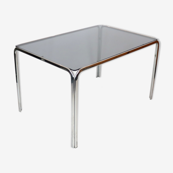 Chrome and glass dining table