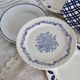 6 vintage earthenware and blue and white porcelain dessert plates - Roxanna lot