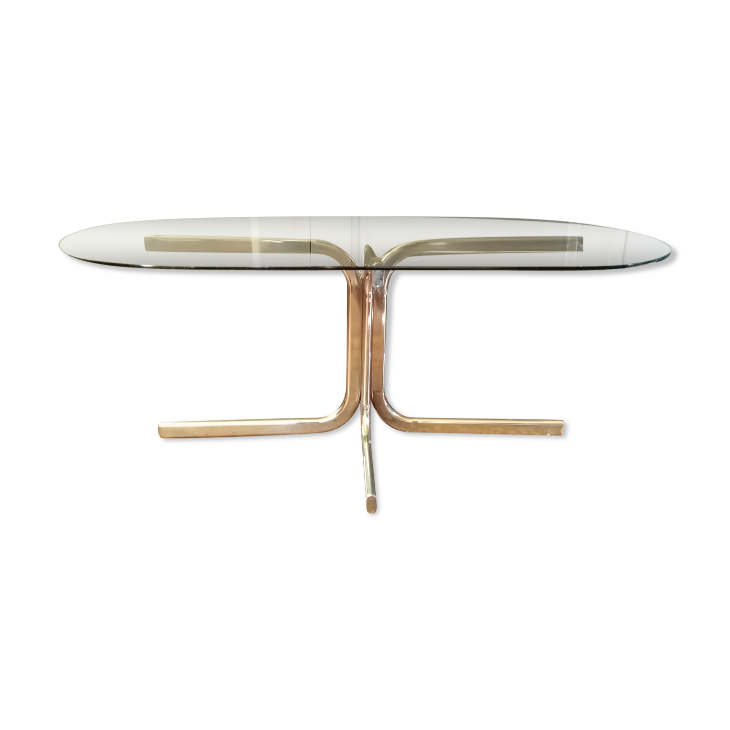 Glass and chrome coffee table 1970