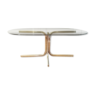 Glass and chrome coffee table 1970