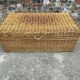 Very large vintage wicker and rattan trunk, antique chest.