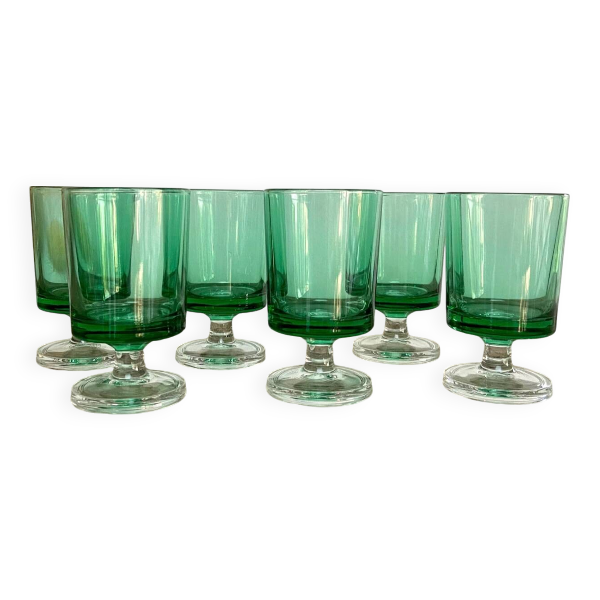 6 vintage Luminarc France liqueur glasses