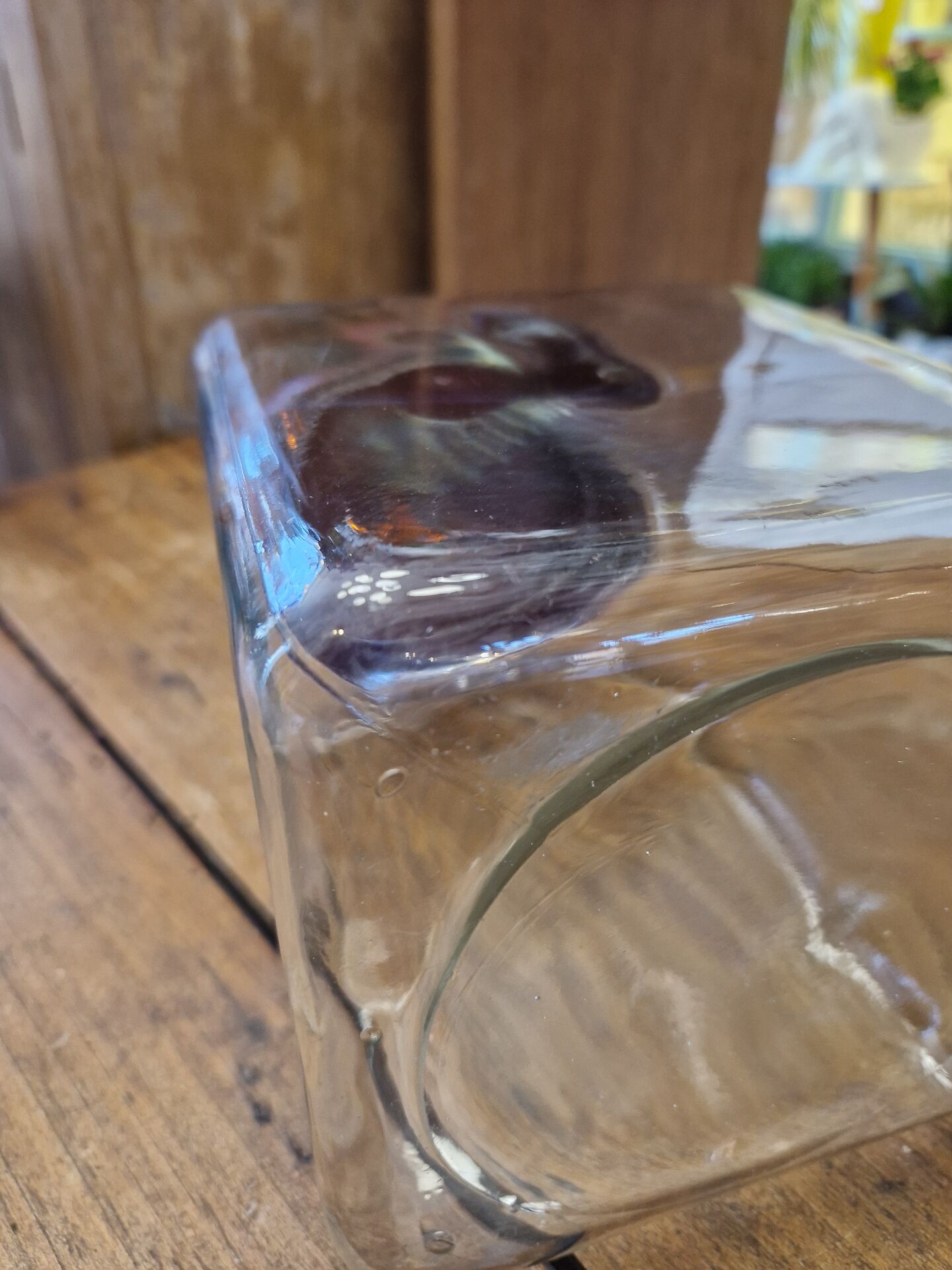 Ancient moulded glass jar with bakelite lid 20th century