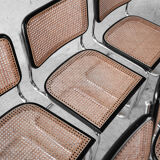 Set of 6 black Cesca B32 chairs by Marcel Breuer