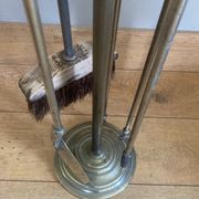 Servant of brass fireplace period mid-twentieth century, Pic shovel, claw pliers ..
