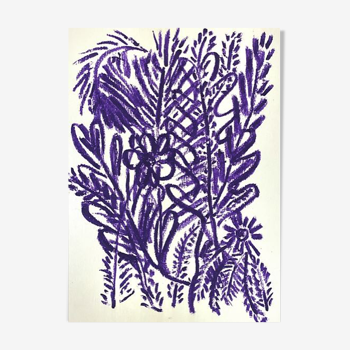 Illustration " végétation fleurie"-A4