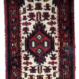 Handmade vintage Persian Hamadan rug 61cm x 123cm 1970s